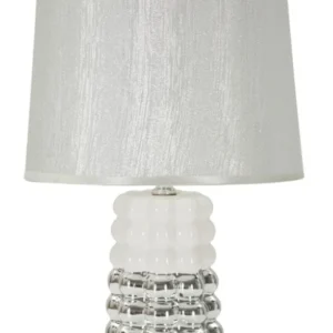Weiss Keramik Tischlampe Stoffschirm Lace Zeitgenoessisch