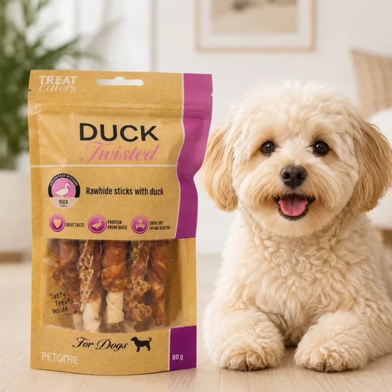 Treateaters Twisted Duck – Gedrehte Enten-Kaustangen für Hunde 80g