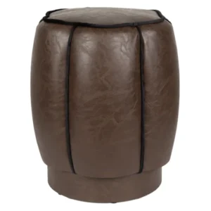 Dutchbone Pouf Donna Leather – Dunkelbraun – Produktansicht