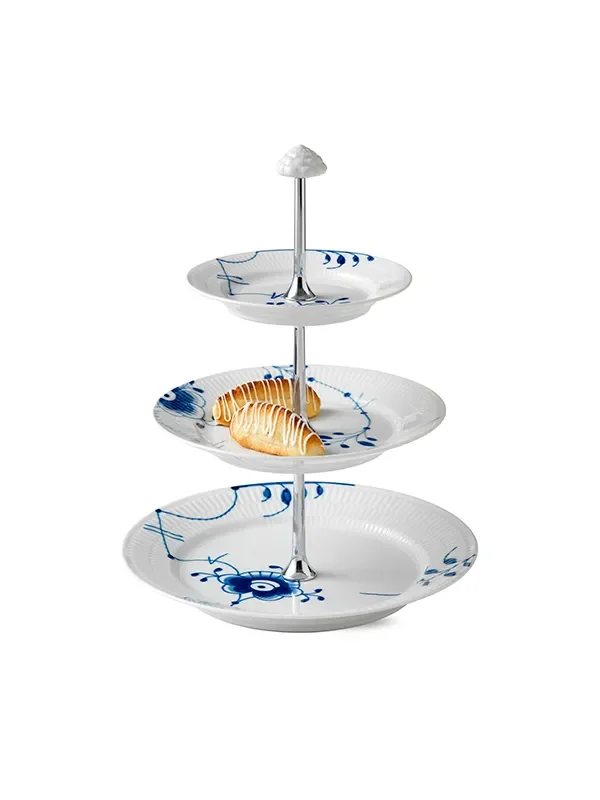 Royal Copenhagen Blau Mega Riflet, Etagere 3-lagig – Bild 2