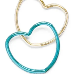 Bracelets en forme de cœur brillants pour enfant or et bleu
