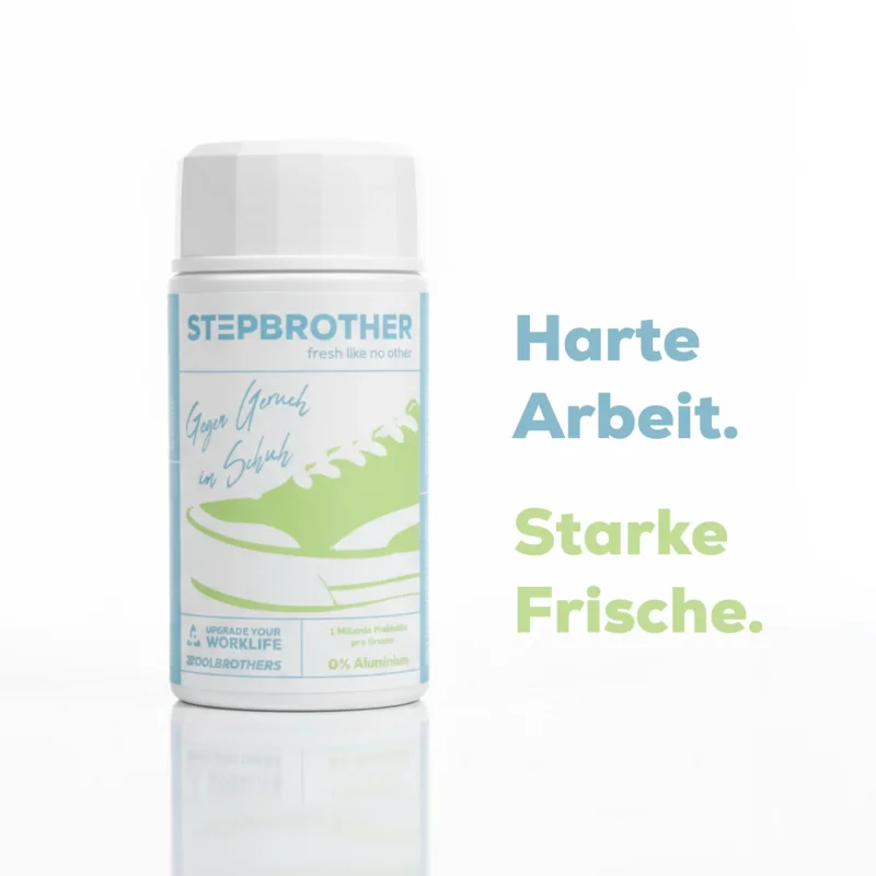 Toolbrothers STEPBROTHER Probiotisches Schuhpulver gegen Schweiss und unangenehme Gerueche 0 - toolbrothers