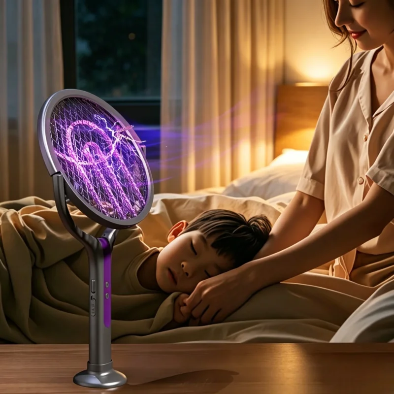Elektrische Fliegenklatsche Klappbar mit UV Licht – Wiederaufladbare Insektenvernichter & Mückenfalle