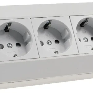 3-fach Steckdosenblock, weiß matt 250V~/ 16A, Aufbaumontage