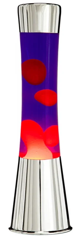 Lavalampe 40cm Wasser: Lila, Wachs: Rot, Body: Chrom