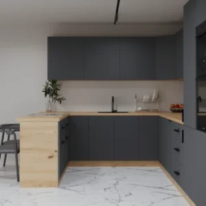 Küchenzeile - K106-G860 - Langen Grau - Design für höchste Ansprüche - ROYAL24_MARKT