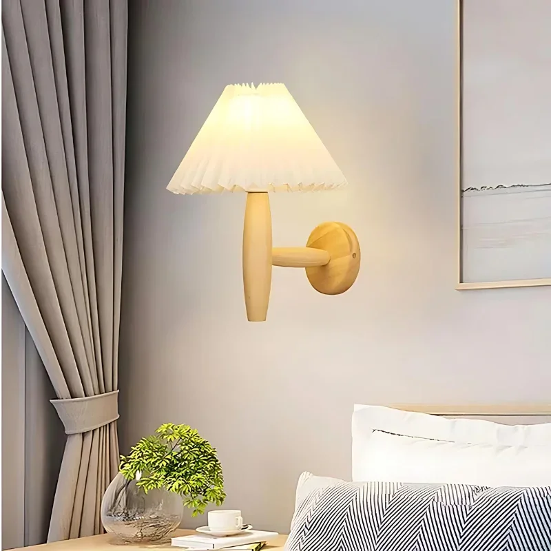 Skandinavische moderne Holz-Wandlampe