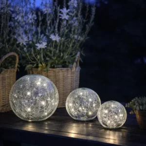 Glaskugeln mit Solarzellen – Set mit 3 Stück
