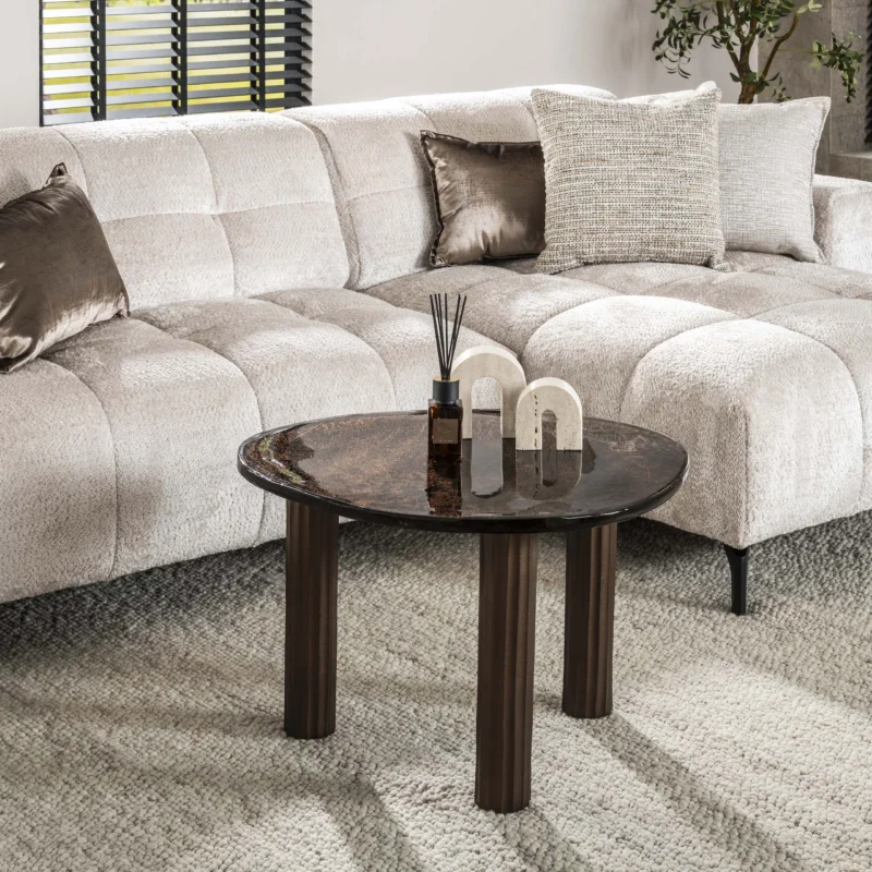 ECLIPSE L Couchtisch Antikkupfer / Antikgold