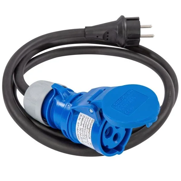 Adapterkabel Schuko -> CEE schwarz, 1,5 m, lose