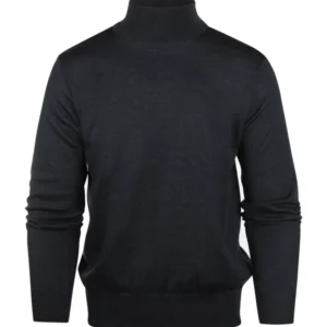 Merino Roll Neck Pullover | Blauw Grijs