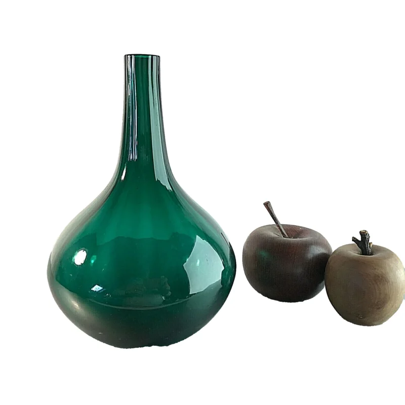 Vintage Vase 50er 60er 20 cm grün MID CENTURY Glas
