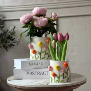 Übertopf mit Tulpen - mehrere Größen