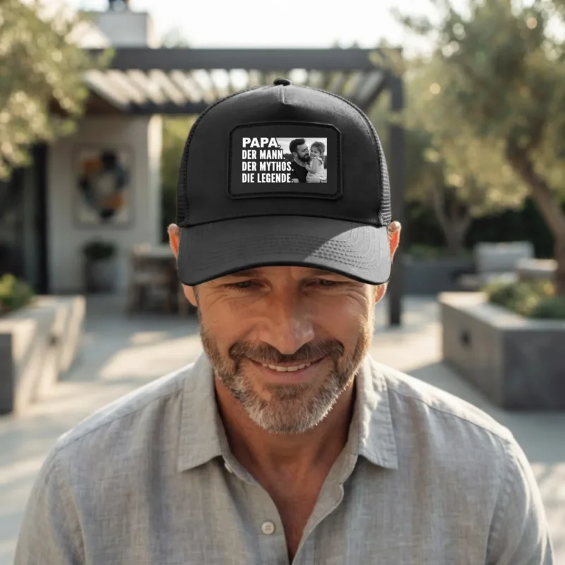 Personalisiertes Cap mit Fotoupload für Papa