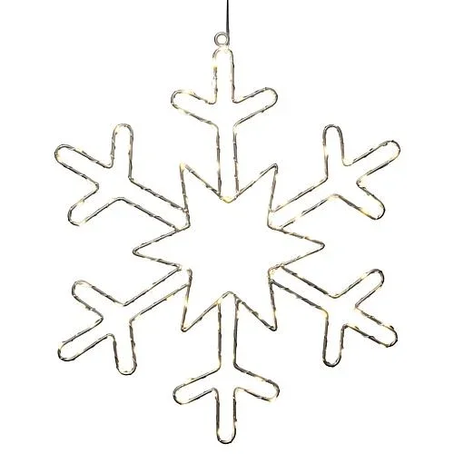 ***LED Silhouette Silberschneeflocke 100 bern. LED 1803-993