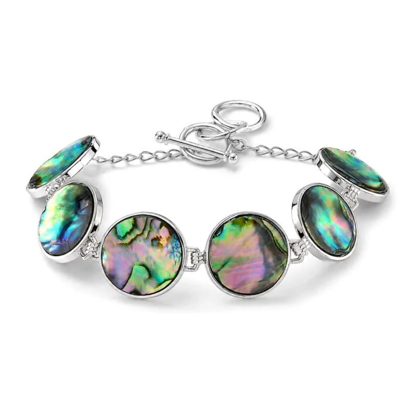 Abalone Muschel flexibles (19-20cm) Armband, Messing und Legierung - 47 ct.