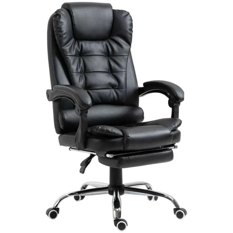 easycomfort easycomfort sedia da ufficio ad altezza regolabile con schienale reclinabile e poggiapiedi 64 5x69x109 117 cm nero