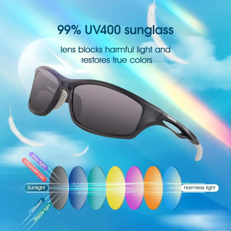 Sport Sonnenbrille Herren Polarisiert UV400 Schutz TR90 Rahmen
