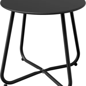 Beistelltisch Kaffeetisch Rund Garten Outdoor Schwarz