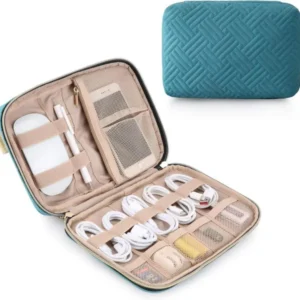 Elektronische Tasche für Reiseorganizer mit USB, SD, Powerbank - Blau
