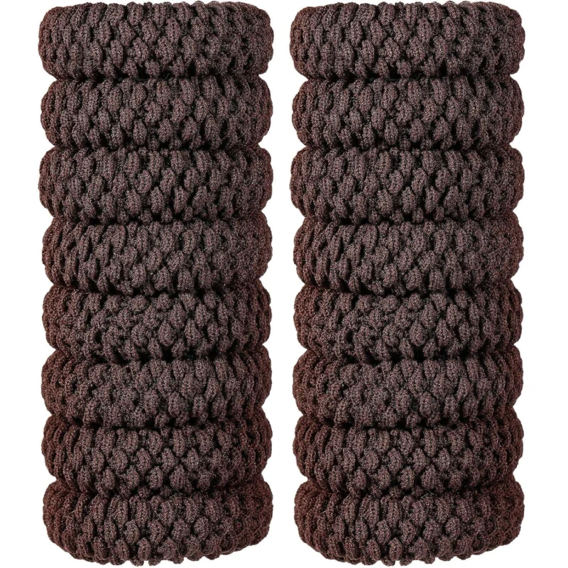 16er Pack elastische Baumwoll-Haargummis, nahtlos & dehnbar