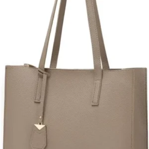 Große Damen Handtasche Shopper Schultertasche Kunstleder Khaki