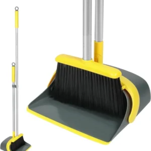 Dirty Fox Besen Kehrschaufel-Set 137,2 cm Griff Gelb Grau