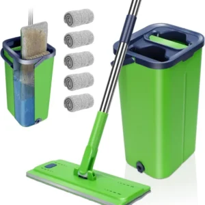 Wischmopp Set mit Eimer und 5 Mikrofaserpads
