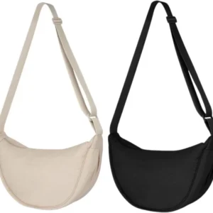 Crossbody Schultertasche Halbmond Messenger Bag Nylon Reißverschluss