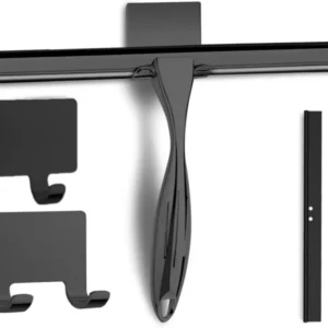 Duschabzieher Edelstahl 25cm Selbstklebe Haken Ersatzklingen Schwarz