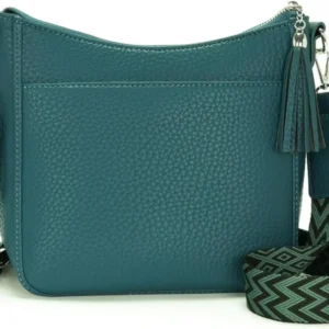 Moderne Damen Umhängetasche Grün Vegan Leder
