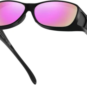 Polarisierte Überbrille UV400 Schutz Wrap Around Schwarz Rahmen Lila