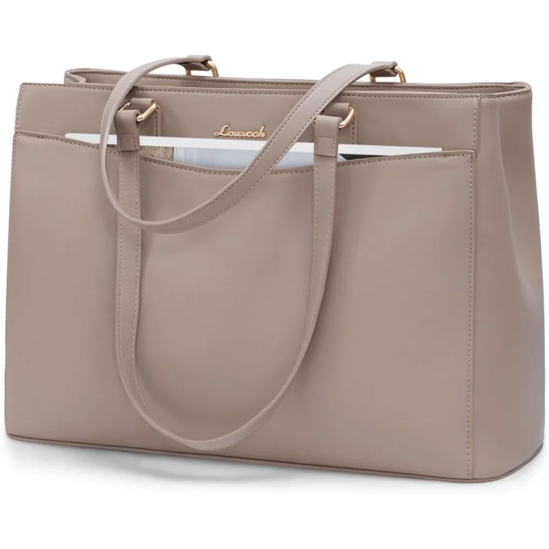 Laptoptasche Damen 15,6 Zoll, Elegante Arbeitstasche aus PU-Leder