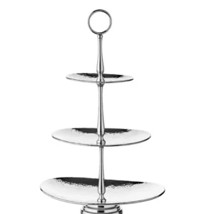 Edzard Etagere Gulf (Höhe 49 cm, 3-stöckig), oval, Edelstahl, gehämmert, hochglanzpoliert-Stil-Ambiente-7709
