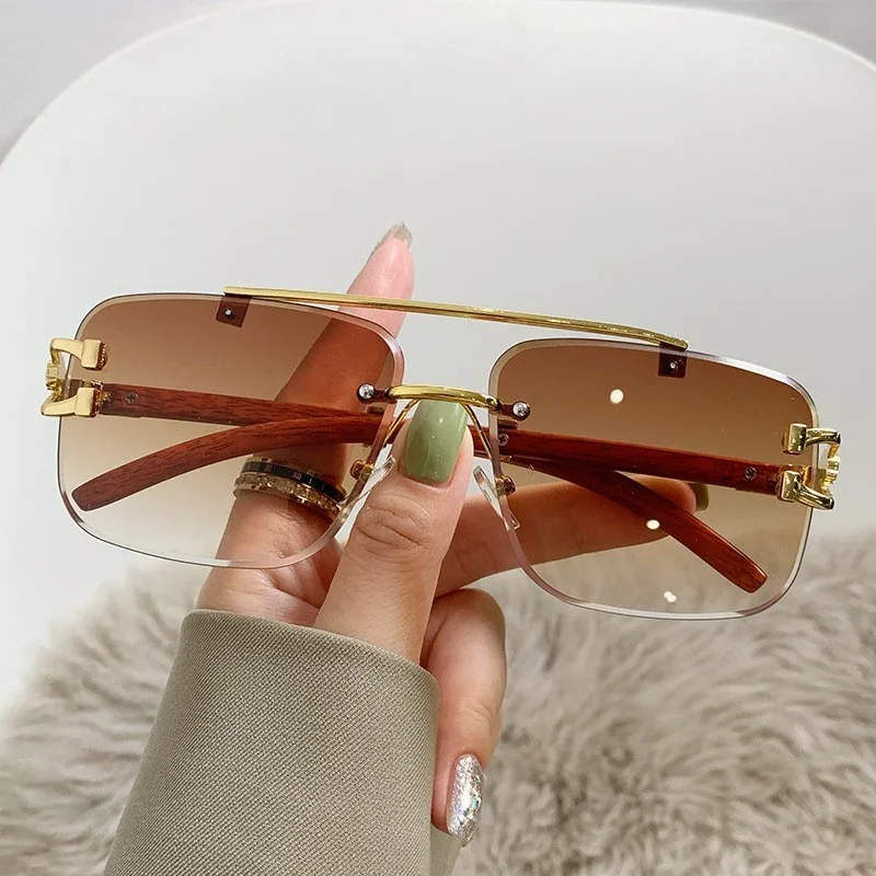 Damen Luxus-Sonnenbrille mit Holz- und Metallkombination Karnz