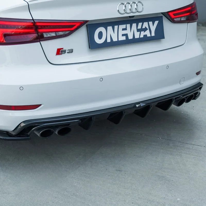 OneWay, Heckstoßfänger-Diffusor, Glänzend schwarz, passt zu Audi S3 Sedan 8V 2013-2016