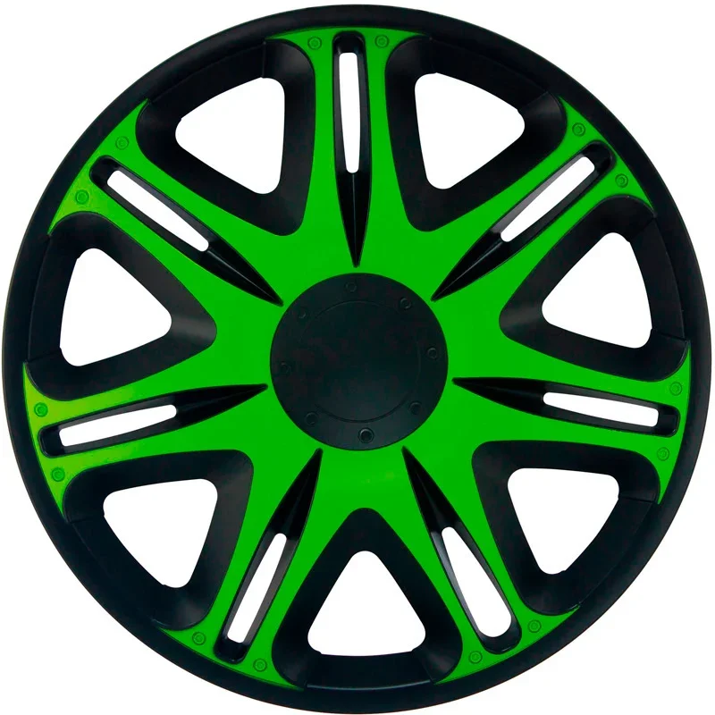 J-Tec, Satz Radzierblenden Nascar 16-Zoll Schwarz/Grün, ABS, Grün, Schwarz