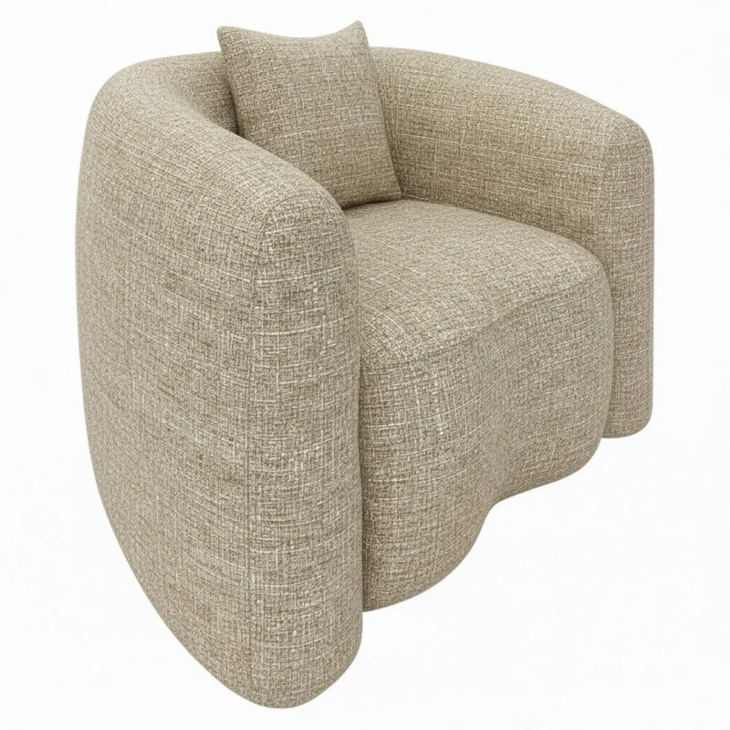 Richmond Interiors Lounge Stuhl Luxandra sand tweed fire retardant-www.Stil-Ambiente.de-215506