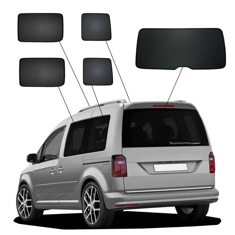 SunClip, Sonnenschutz & Sichtschutz, passt für Volkswagen Caddy IV Variant 5-Türer (2015-2020)