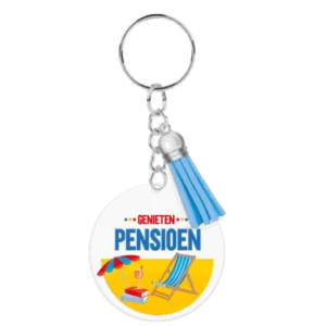 Acryl sleutelhanger Pensioen van Paper Dreams koop je bij Partywinkel