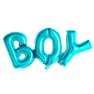 Ballon aluminium lettres boy pour baby shower bleu