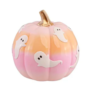Halloween Deko-Kürbis Farbverlauf 14,8 cm mit Geistern