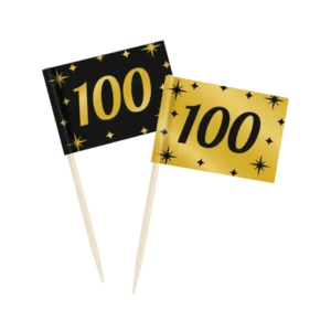 Cocktailprikkers 100 Jaar 6,5cm 50st van Paper Dreams koop je bij Partywinkel
