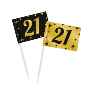 Cocktailprikkers 21 Jaar 6,5cm 50st van Paper Dreams koop je bij Partywinkel