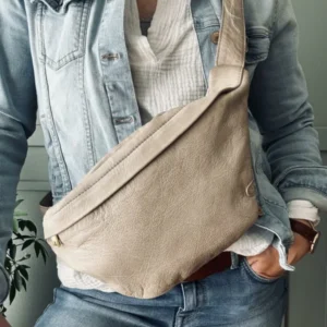 Cool Buffy Bumbag i smørblødt læder – Sand - VIAMAJA.DK