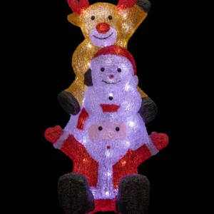 Décoration lumineuse de Noël Père Noël bonhomme de neige et renne en acrylique 60 LED