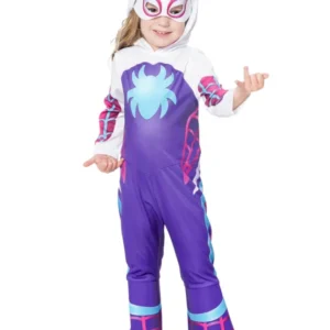 Déguisement Ghost Spider classique Spidey et ses amis extraordinaires pour enfant blanc violet et rose