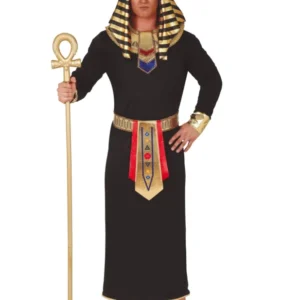 Déguisement de pharaon pour homme noir et doré avec coiffe