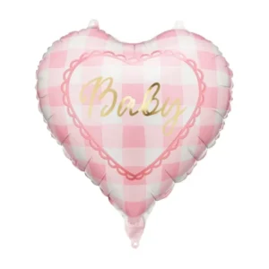 Folieballon hart Baby, 35 cm, lichtroze van Partydeco koop je bij Partywinkel