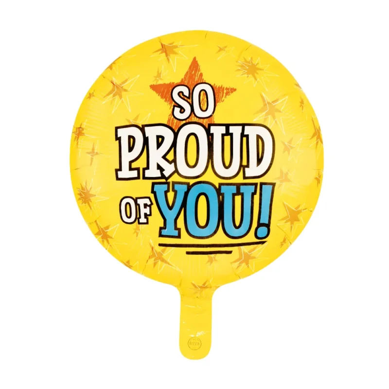 Gele Helium Ballon So Proud Of You Leeg 45cm van WeFiesta koop je bij Partywinkel